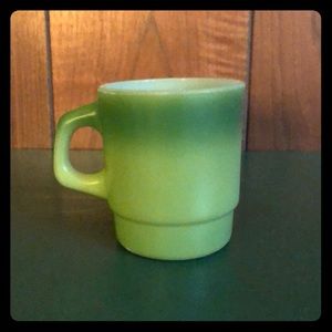 Fire King Anchor Hocking Green Fade MilkGlass Mug